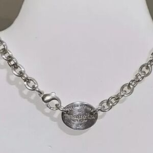 Tiffany & Co. Silver Oval Necklace/ Recently POLISHED